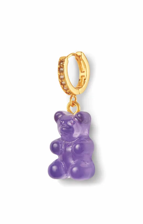 Earrings Crystal Haze Jewelry Nostalgia bear hoop Plum