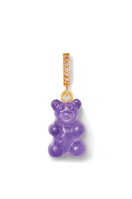 Earrings Crystal Haze Jewelry Nostalgia bear hoop Plum