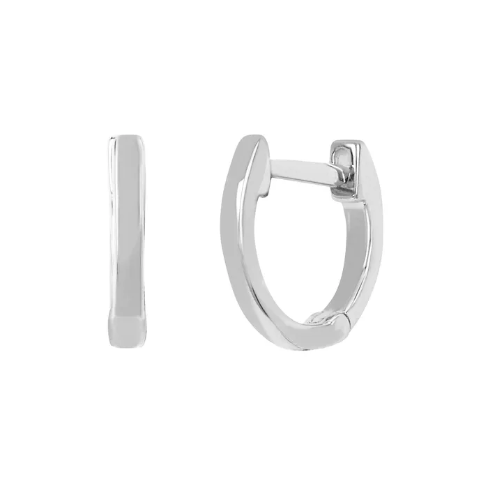 Earrings EF COLLECTION White Gold Mini Huggie Earrings