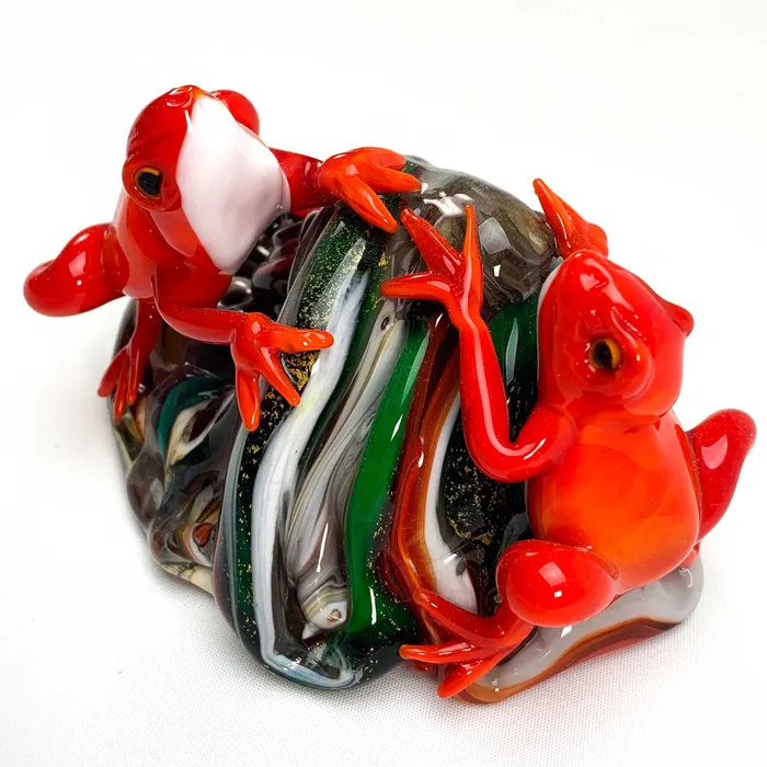 Earrings Frogs on the Rock Vianello Mauro