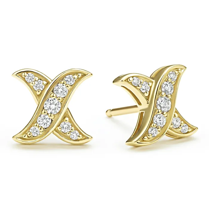 Earrings LAGOS Embrace 18K Gold X Diamond Stud Earrings