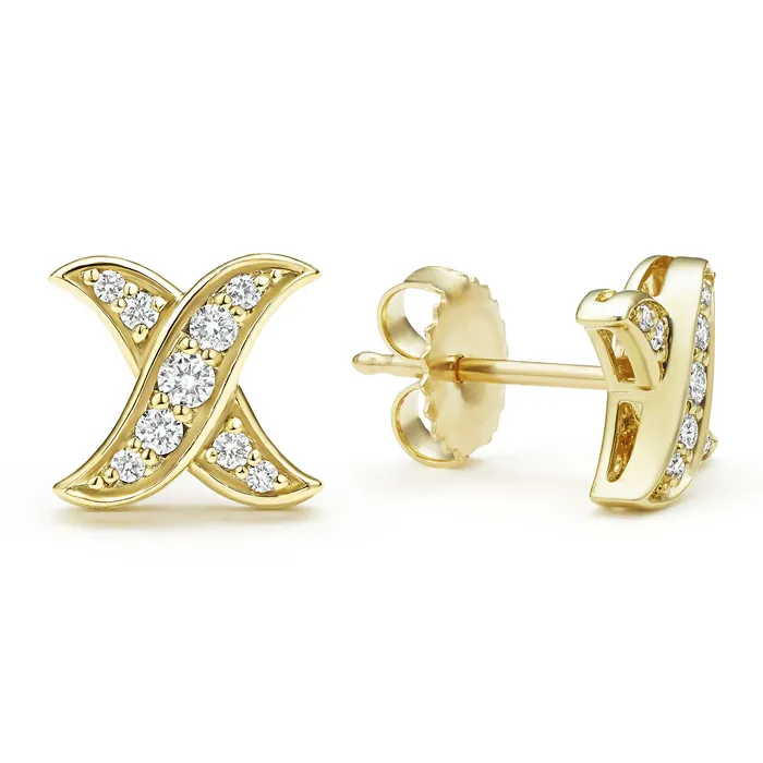 Earrings LAGOS Embrace 18K Gold X Diamond Stud Earrings
