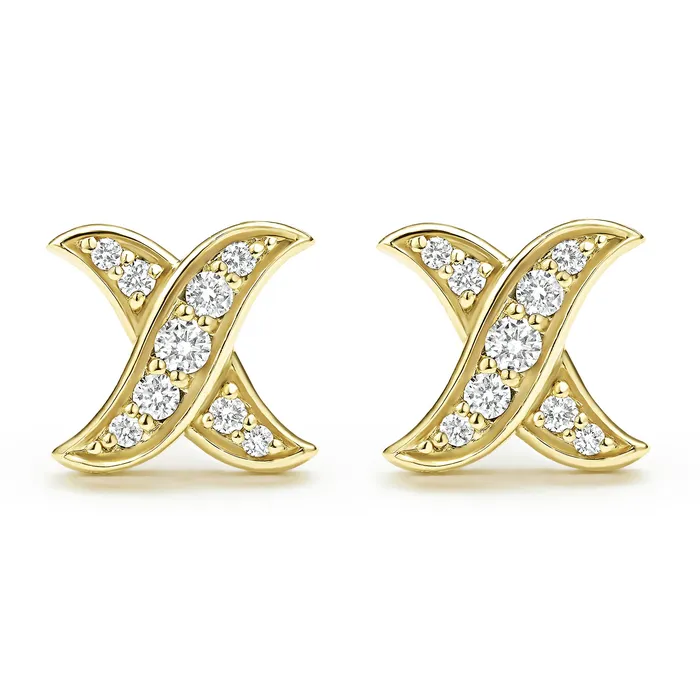 Earrings LAGOS Embrace 18K Gold X Diamond Stud Earrings