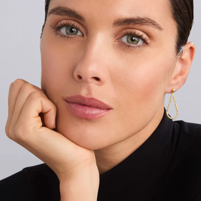 Earrings LAGOS Signature Caviar Petite 18K Gold Superfine Caviar Tear Drop Earrings