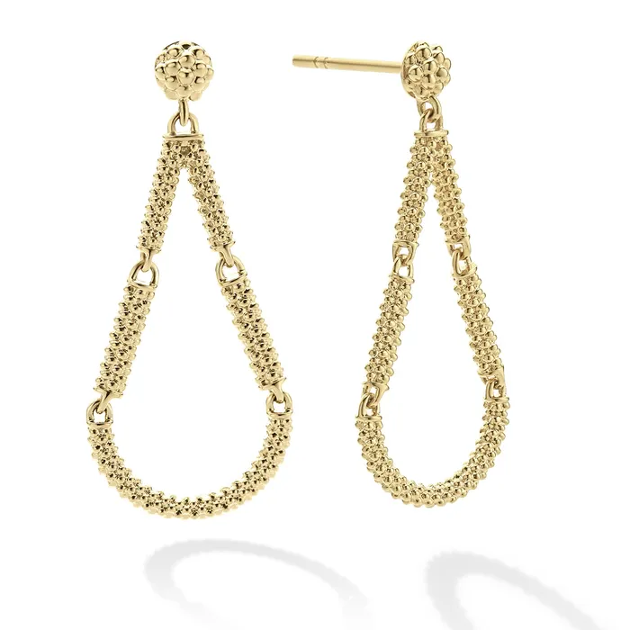 Earrings LAGOS Signature Caviar Petite 18K Gold Superfine Caviar Tear Drop Earrings