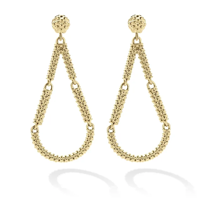 Earrings LAGOS Signature Caviar Petite 18K Gold Superfine Caviar Tear Drop Earrings