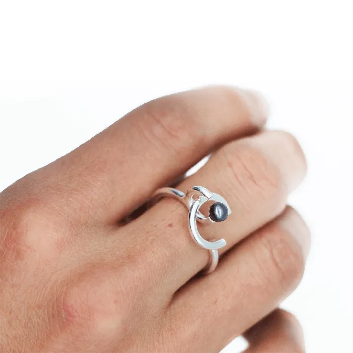Earrings MARIA MARISCAL Anillo Circulos y Perlas