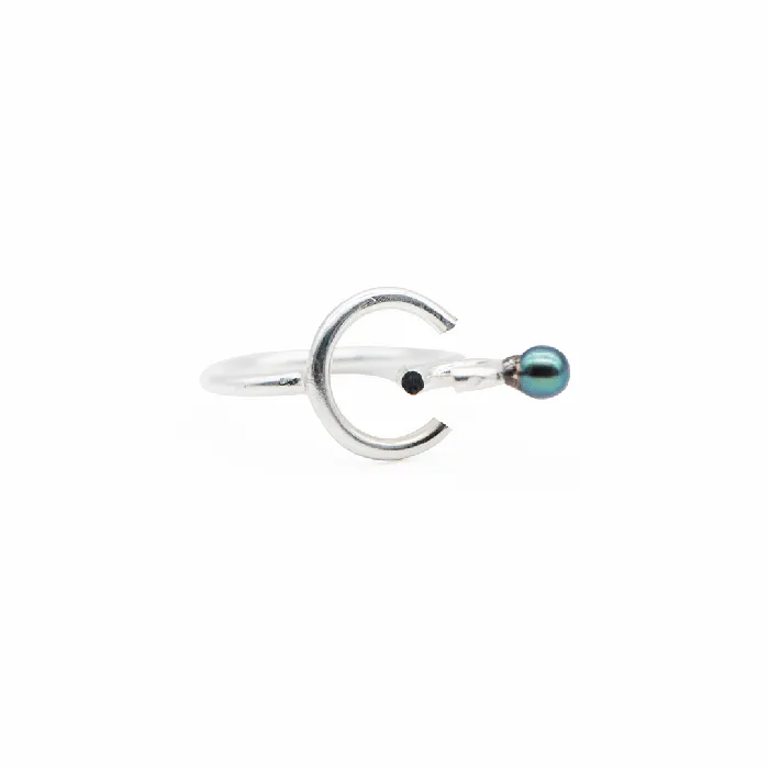 Earrings MARIA MARISCAL Anillo Circulos y Perlas