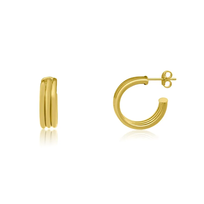 Earrings NicoleHD Jewelry Ribbed Hoop Earring