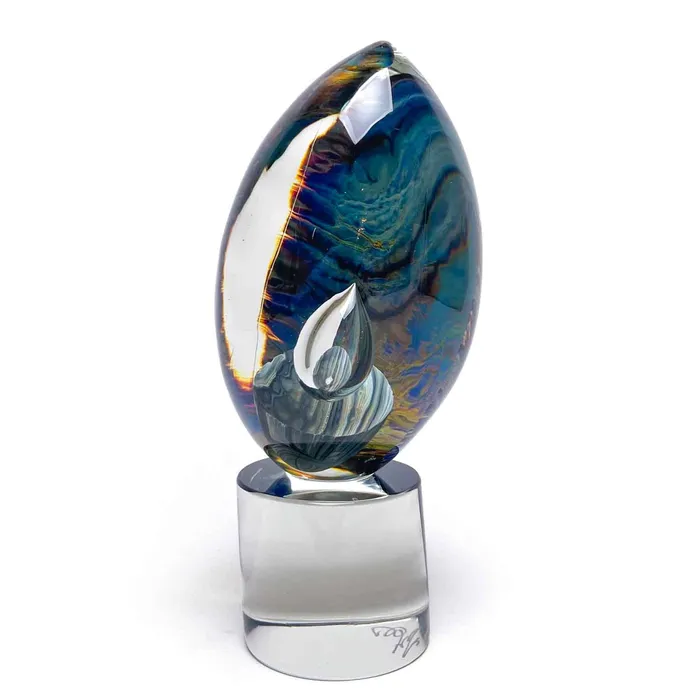 Earrings Tagliapietra Andrea Murano Glass Calcedony Egg