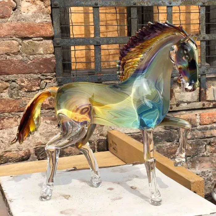 Earrings Zanetti Oscar Horse Murano calcedonio Glass