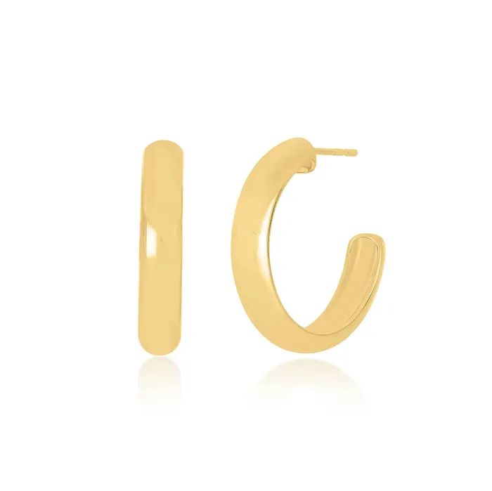 EF COLLECTION Earrings Jumbo Gold Wide Hoop Earrings