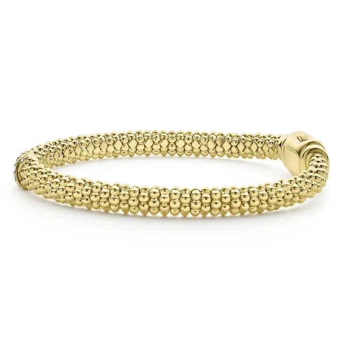 Embrace 18K Gold X Diamond Caviar Bracelet 6mm LAGOS Bracelets