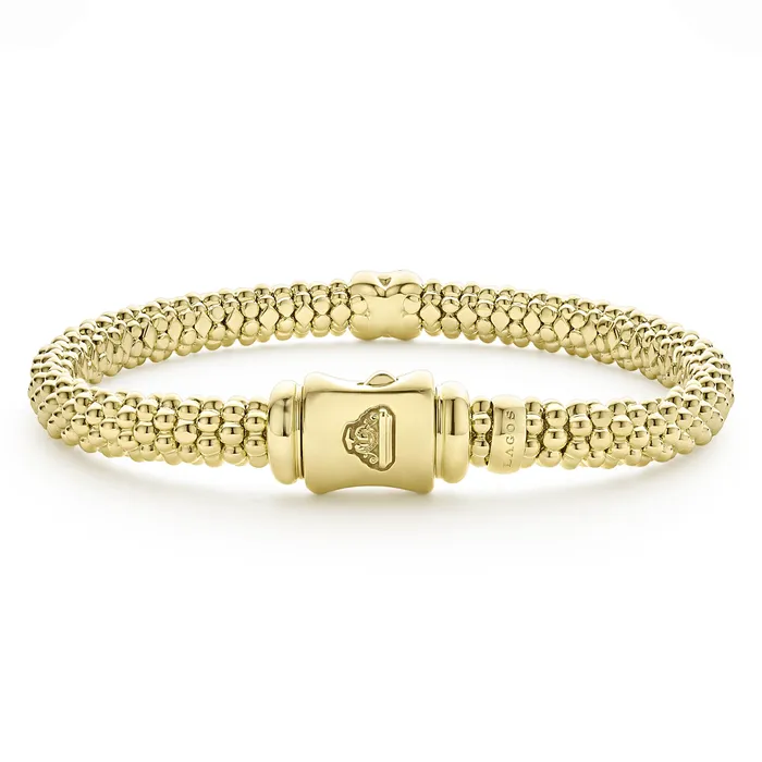 Embrace 18K Gold X Diamond Caviar Bracelet 6mm LAGOS Bracelets