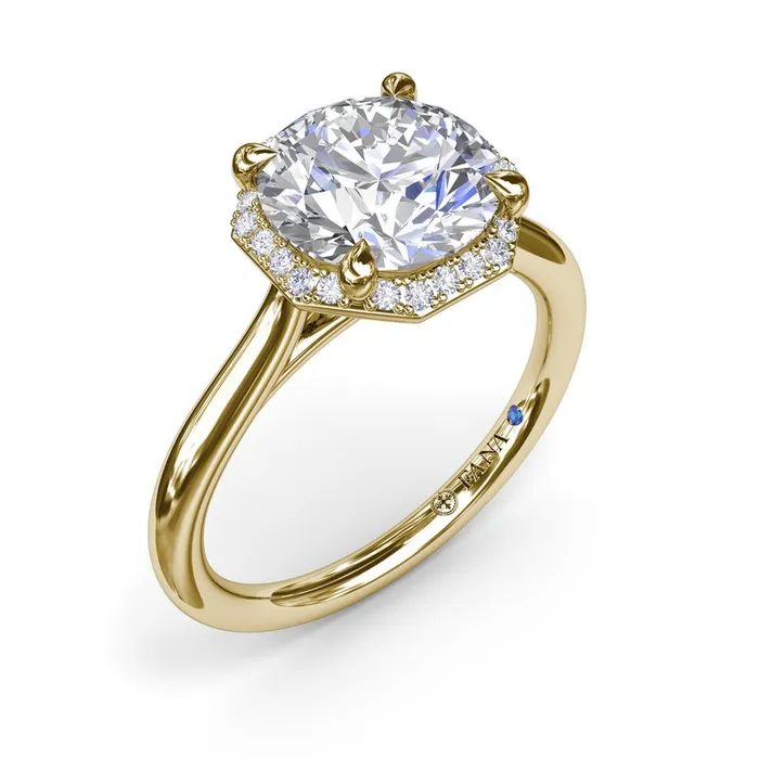 FANA Rings Octagon Halo Diamond Engagement Ring