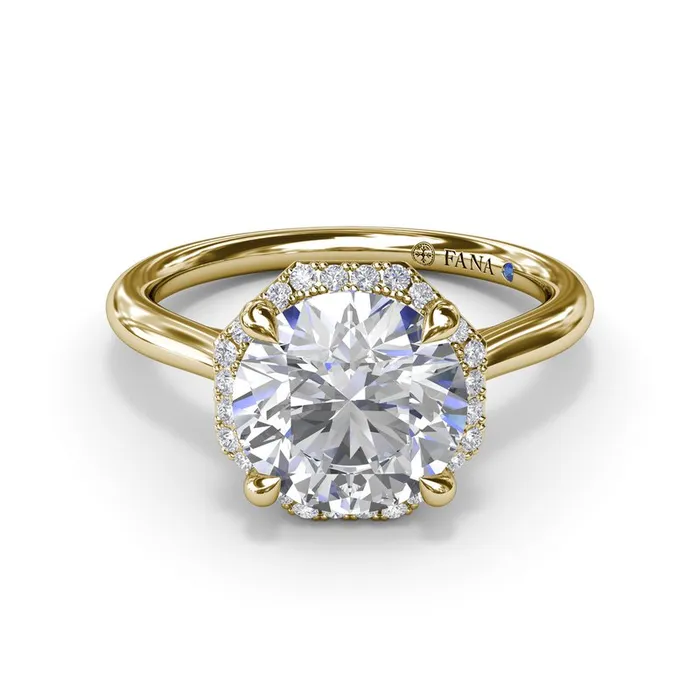 FANA Rings Octagon Halo Diamond Engagement Ring