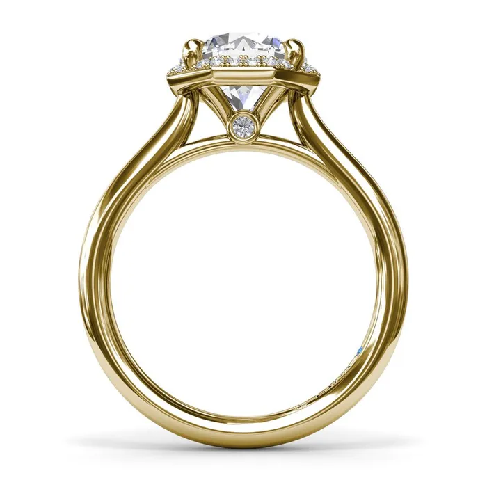 FANA Rings Octagon Halo Diamond Engagement Ring