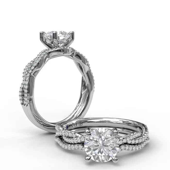 FANA Rings Petite Diamond Twist Engagement Ring