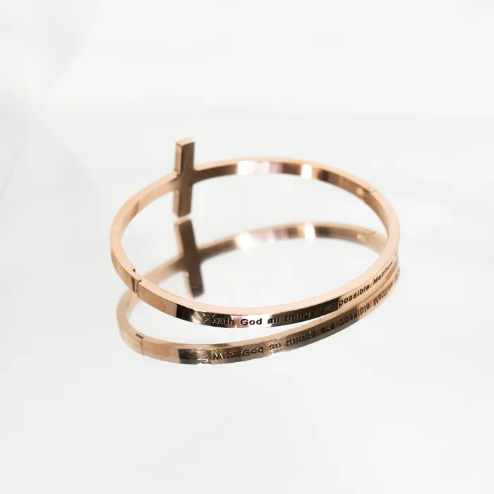 Forever Truth Bracelets With God All Things Cross Bangle Bracelet