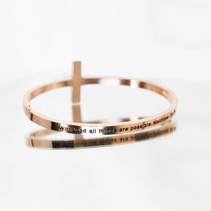 Forever Truth Bracelets With God All Things Cross Bangle Bracelet