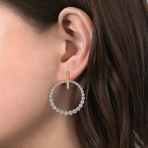 GABRIEL CO Earrings 14kt Circle Huggie Diamond Earrings