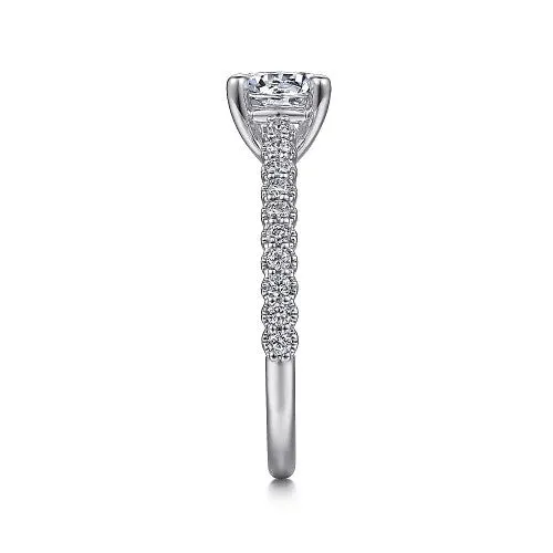 GABRIEL CO Emberlyn 14K White Gold Round Diamond Engagement Ring Setting Only Rings