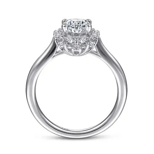 GABRIEL CO Jada 14K White Gold Oval Halo Diamond Engagement Ring Setting Only Rings GABRIEL CO Jada 14K White Gold Oval Halo Diamond Engagement Ring Setting Only Rings