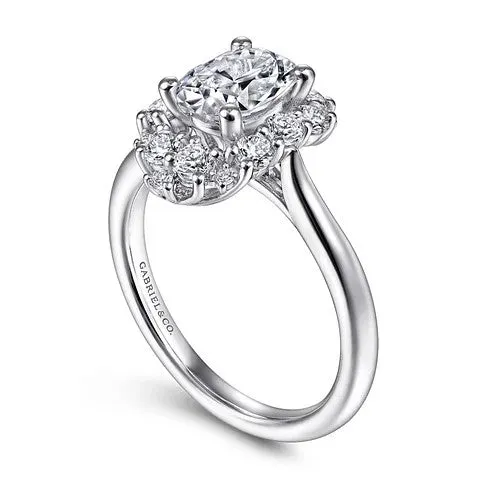 GABRIEL CO Jada 14K White Gold Oval Halo Diamond Engagement Ring Setting Only Rings GABRIEL CO Jada 14K White Gold Oval Halo Diamond Engagement Ring Setting Only Rings