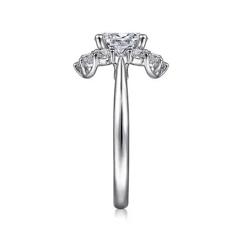 GABRIEL CO Jada 14K White Gold Oval Halo Diamond Engagement Ring Setting Only Rings GABRIEL CO Jada 14K White Gold Oval Halo Diamond Engagement Ring Setting Only Rings