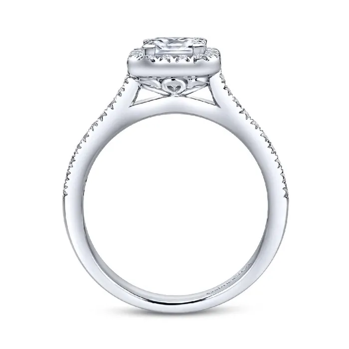 GABRIEL CO Patience 14K White Gold Princess Halo Diamond Engagement Ring Rings GABRIEL CO Patience 14K White Gold Princess Halo Diamond Engagement Ring Rings