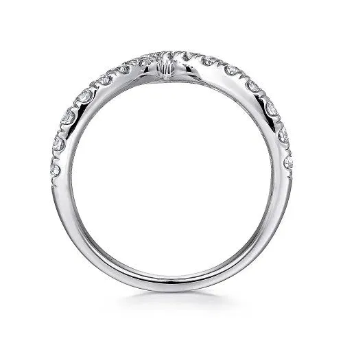 GABRIEL CO Rings 14K White Gold V Shaped Bypass Diamond Ring