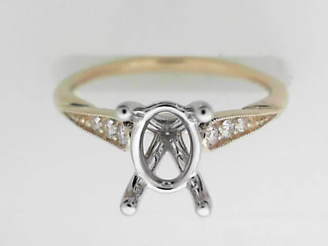 GABRIEL CO Rings 14K WhiteYellow Gold Oval Diamond Engagement Ring Setting Only GABRIEL CO Rings 14K WhiteYellow Gold Oval Diamond Engagement Ring Setting Only