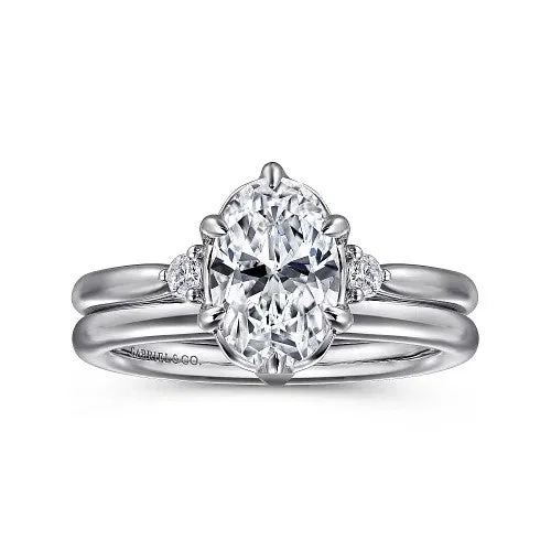 GABRIEL CO Rings Blaise 14K White Gold Oval Three Stone Diamond Engagement Ring Setting Only GABRIEL CO Rings Blaise 14K White Gold Oval Three Stone Diamond Engagement Ring Setting Only