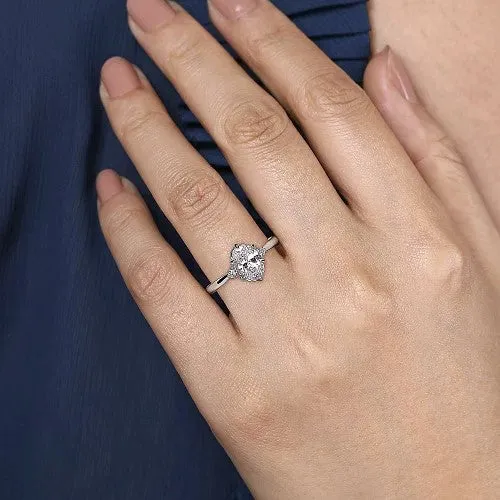 GABRIEL CO Rings Blaise 14K White Gold Oval Three Stone Diamond Engagement Ring Setting Only GABRIEL CO Rings Blaise 14K White Gold Oval Three Stone Diamond Engagement Ring Setting Only