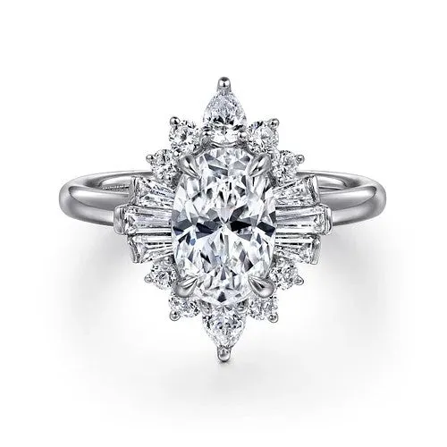GABRIEL CO Rings Emarie 14K White Gold Oval Halo Diamond Engagement Ring Setting Only GABRIEL CO Rings Emarie 14K White Gold Oval Halo Diamond Engagement Ring Setting Only