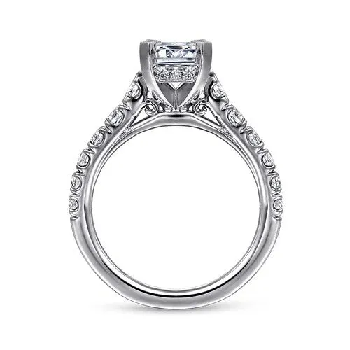 GABRIEL CO Rings Piper 14K White Gold Emerald Cut Diamond Engagement Ring Setting Only GABRIEL CO Rings Piper 14K White Gold Emerald Cut Diamond Engagement Ring Setting Only