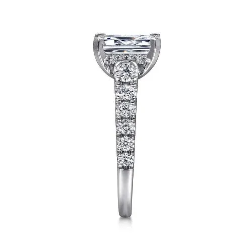 GABRIEL CO Rings Piper 14K White Gold Emerald Cut Diamond Engagement Ring Setting Only GABRIEL CO Rings Piper 14K White Gold Emerald Cut Diamond Engagement Ring Setting Only