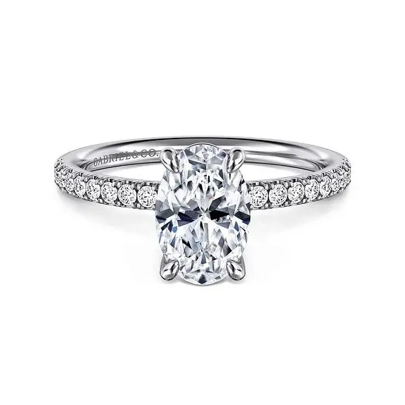 GABRIEL CO Rings Twain 14K White Gold Oval Diamond Engagement Ring Setting Only GABRIEL CO Rings Twain 14K White Gold Oval Diamond Engagement Ring Setting Only