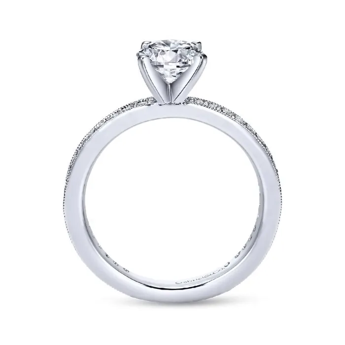 GABRIEL CO Rings White Gold Diamond Semi Mount Engagement Ring