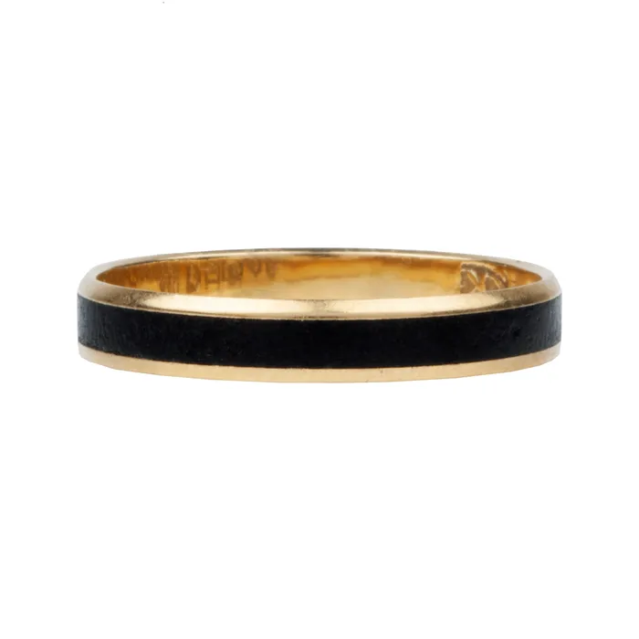 Georgian era black enamel band Bell Bird Antiques Rings