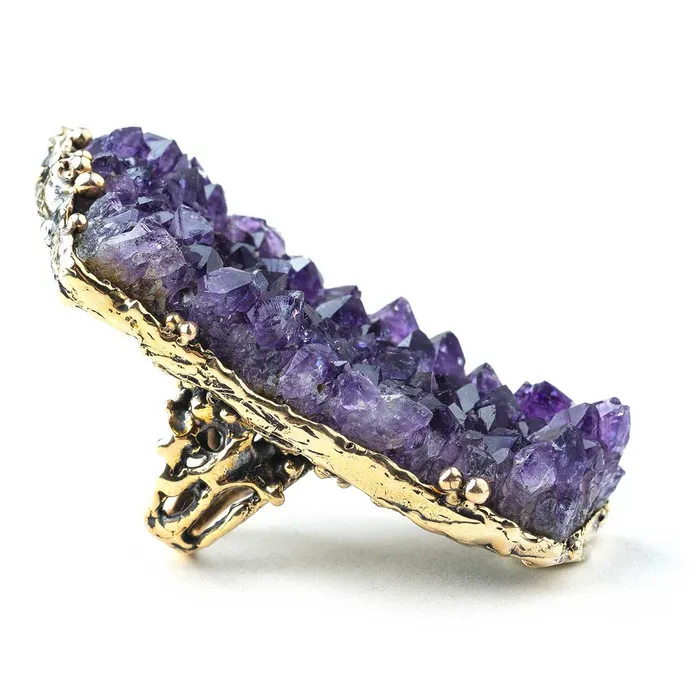 Giardinoblu Rings Amethyst Big Druzy Ring Unique Piece 