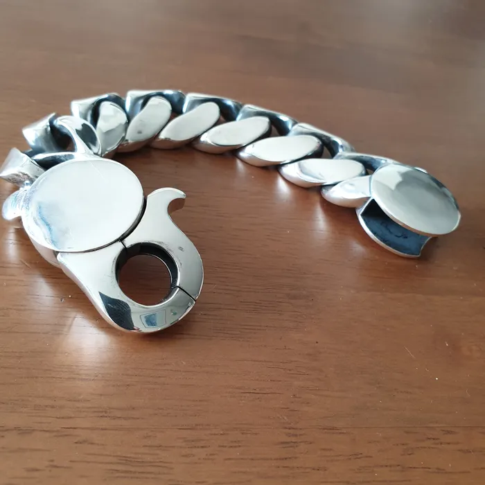 Huge Lobster Clasp Oval Cuban 35mm Wide silverwow Rings