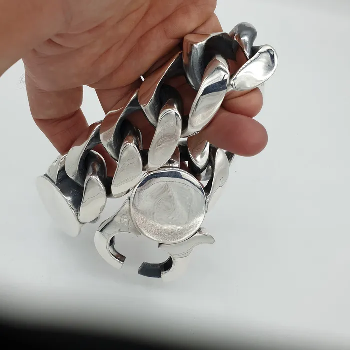 Huge Lobster Clasp Oval Cuban 35mm Wide silverwow Rings