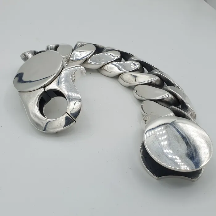 Huge Lobster Clasp Oval Cuban 35mm Wide silverwow Rings