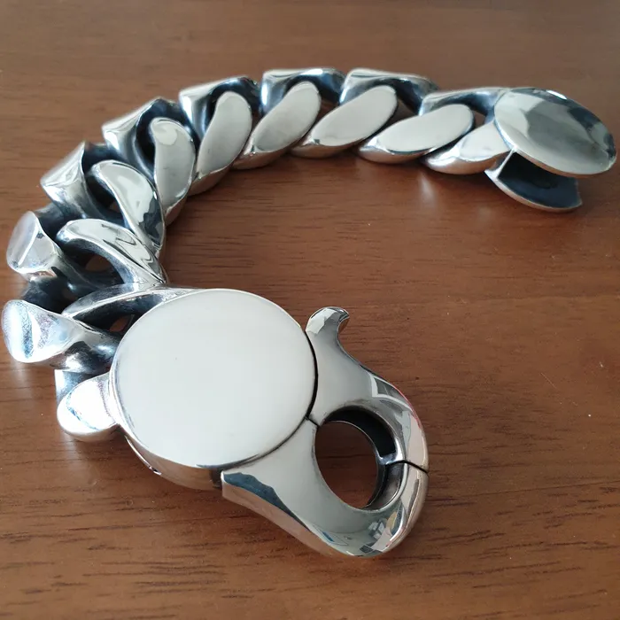 Huge Lobster Clasp Oval Cuban 35mm Wide silverwow Rings