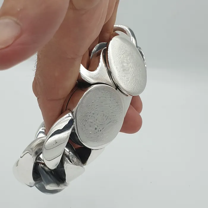 Huge Lobster Clasp Oval Cuban 35mm Wide silverwow Rings