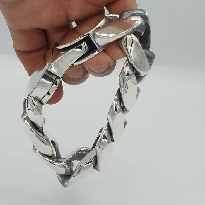 Huge Lobster Clasp Oval Cuban 35mm Wide silverwow Rings