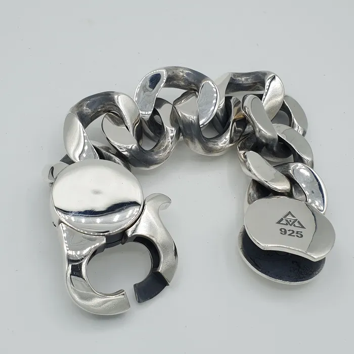 Huge Lobster Clasp Oval Cuban 35mm Wide silverwow Rings