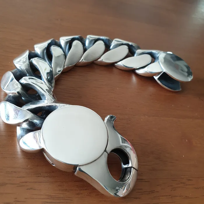 Huge Lobster Clasp Oval Cuban 35mm Wide silverwow Rings
