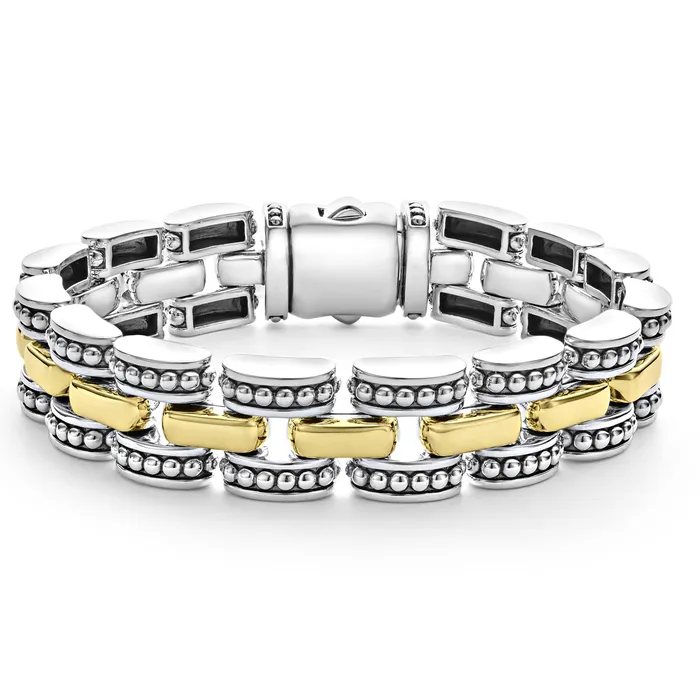 LAGOS Bracelets High Bar TwoTone Caviar Link Bracelet